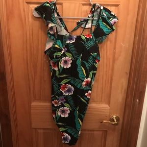 Floral one piece swimsuit